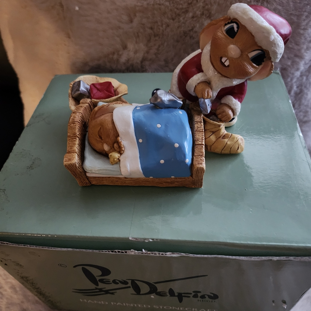 🐰 PenDelfin Figurine – All Wrapped Up (Blue) (Christmas Edition)